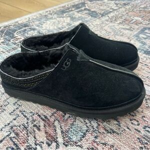 UGG Neuman Clog Slipper Men's Size 12 Black Suede Slip-On Shoes